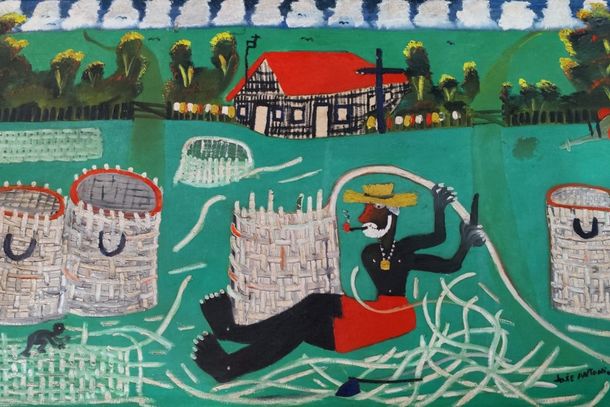 Sem t&iacute;tulo &ndash; obra do primitivista Jos&eacute; Antonio da Silva (in memoriam), pertencente ao acervo do Museu Municipal de Mirassol, que integra a exposi&ccedil;&atilde;o