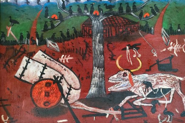 Sem t&iacute;tulo &ndash; obra do primitivista Jos&eacute; Antonio da Silva (in memoriam), pertencente ao acervo do Museu Municipal de Mirassol, que integra a exposi&ccedil;&atilde;o