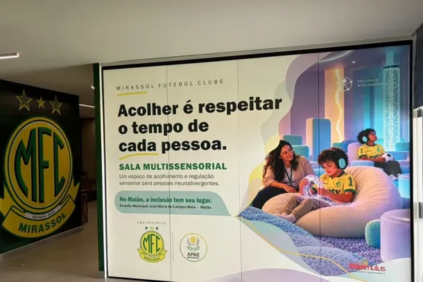 Le&atilde;o e APAE inauguram sala multissensorial para torcedores neurodivergentes no Mai&atilde;o