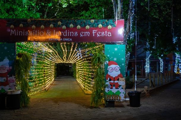 T&uacute;nel de luz no acesso &agrave; Mostra Jardins em Festa