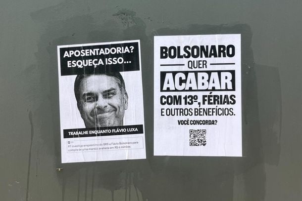 Cartazes contra Fl&aacute;vio Bolsonaro no Centro viram caso de pol&iacute;cia e chegam ao MP Eleitoral