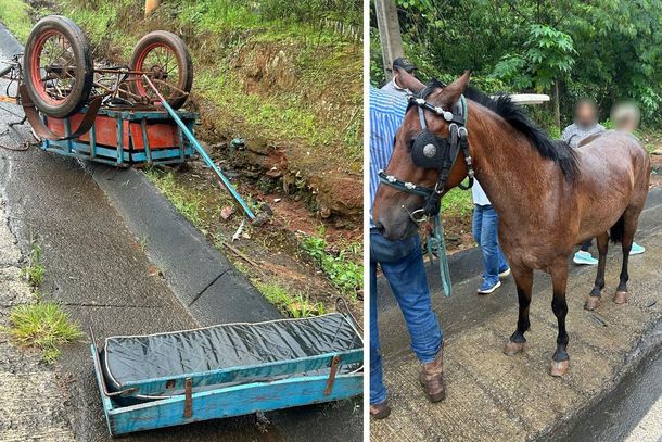 Colis&atilde;o entre carro e carro&ccedil;a deixa dois feridos pr&oacute;ximo a S&atilde;o Marcelo