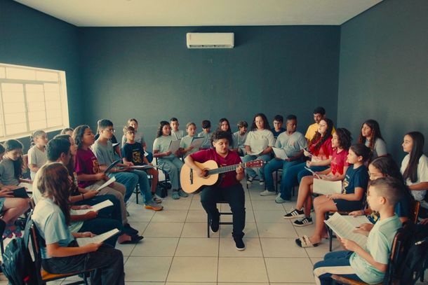 Centro Musical Heitor Combatt, em C&aacute;ssia-MG, apoiado pelo Sicredi