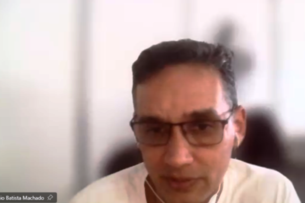 Gilmar Machado durante a capacita&ccedil;&atilde;o que foi realizada em meio virtual