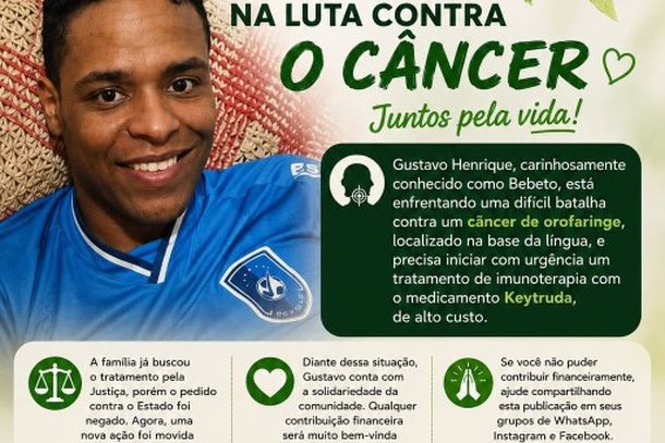Morador conhecido como Bebeto precisa iniciar com urg&ecirc;ncia imunoterapia com medicamento de alto custo e pede apoio da comunidade.