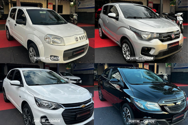 Veja quatro op&ccedil;&otilde;es de carros dispon&iacute;veis com a empresa Ferreira Car