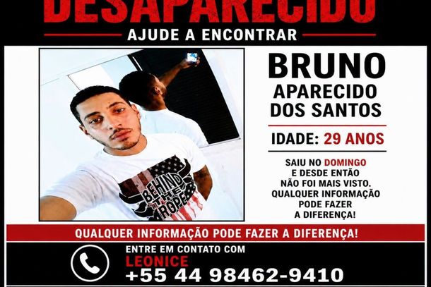Bruno Aparecido dos Santos, de 29 anos, saiu de casa no domingo (5) dizendo que retornaria em seguida e, desde ent&atilde;o, n&atilde;o foi mais visto.