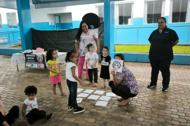 Trabalho contou com a parceria da creche e serviu para ensinar a preven&ccedil;&atilde;o para os alunos, desde pequenos.