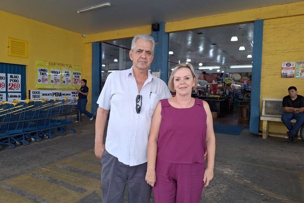 Propriet&aacute;rios da rede Supermercado S&atilde;o Cristov&atilde;o, Marcos Antonio Nani Rinaldi e esposa Marisa Aparecida Rodrigues Nani.