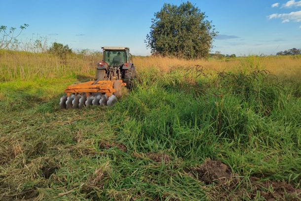Servi&ccedil;o de prepara&ccedil;&atilde;o do solo realizado em propriedade rural do bairro do Cruzeiro 