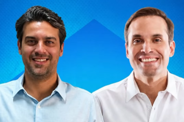 Prefeito Ca&iacute;que Rossi (&agrave; esq.) e Eleuses Paiva (&agrave; dir.)