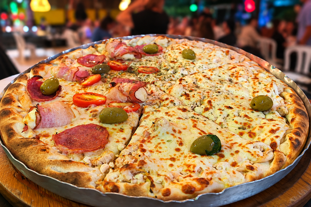 Vale a pena experimentar as pizzas deliciosas da Tavernna