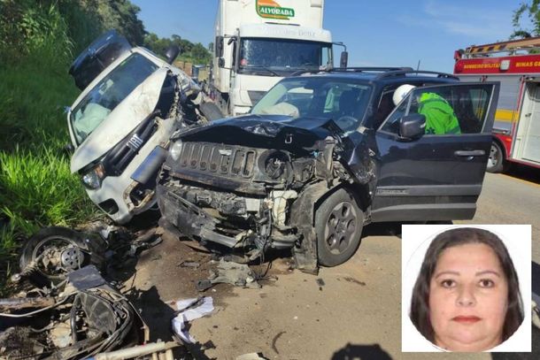 Edneia Lucimar Felisbino que faleceu no acidente era moradora do bairro Chaves, zona rural de Pouso Alegre