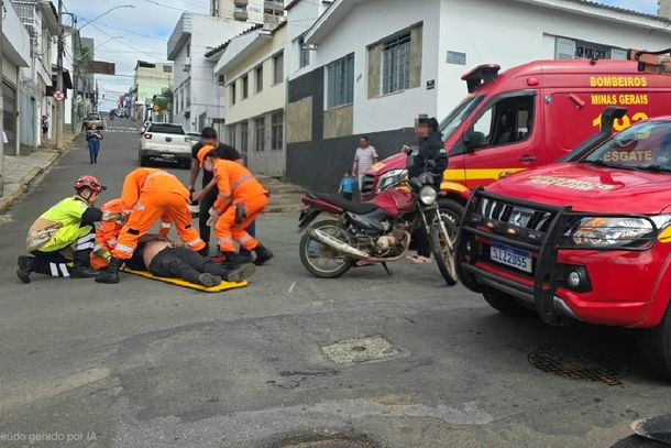 Motociclista levado em estado grave para o Hospital Alzira Velano 