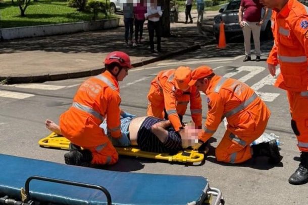 Bombeiros e Samu socorreram a v&iacute;tima em estado grave 