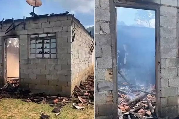 As chamas se propagaram rapidamente e queimaram m&oacute;veis e a estrutura da casa 