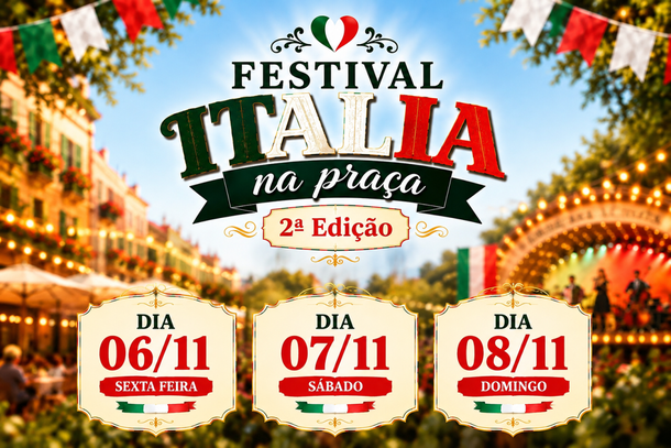 2&ordf; edi&ccedil;&atilde;o do Festival It&aacute;lia na Pra&ccedil;a ser&aacute; realizada em novembro em Rio das Pedras