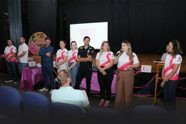 Outubro Rosa inicia programa&ccedil;&atilde;o em Pato Bragado com palestra sobre sa&uacute;de da mulher
