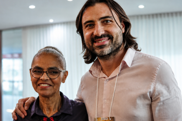 Djalma Nery (&agrave; dir.) e Marina Silva (&agrave; esq.)