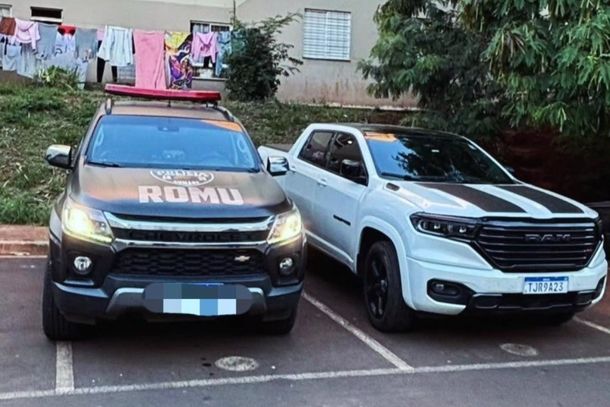 Camionete roubada foi localizada pela ROMU