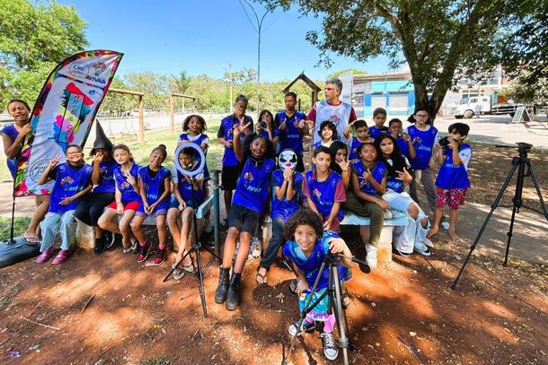 Participantes durante Oficinas ao ar livre
