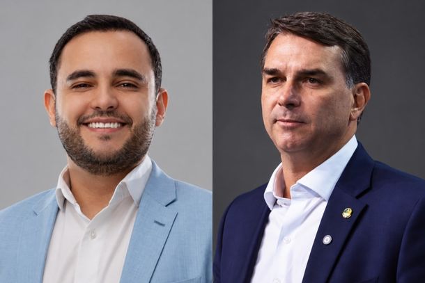 Vice-Prefeito Andr&eacute; da Farm&aacute;cia e o Candidato a Presidente do Brasil, o Senador Flavio Bolsonaro