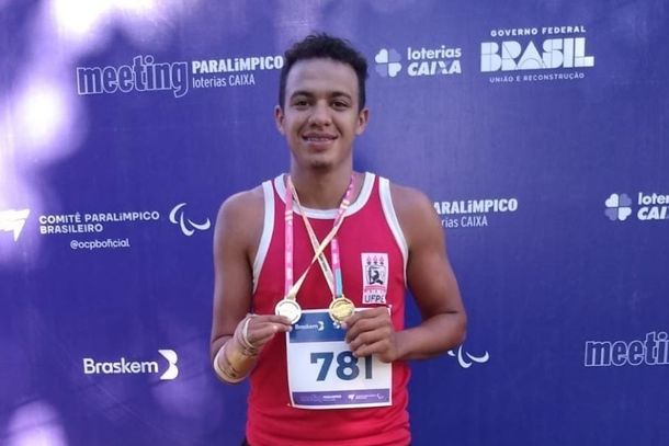 Anderson ganhou duas medalhas de ouro na etapa estadual das Paralimp&iacute;adas Universit&aacute;rias