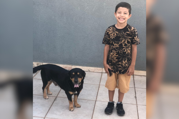 Arthur Henrique, de apenas 6 anos, tem sentido muito a falta do animal; pai pede ajuda da comunidade