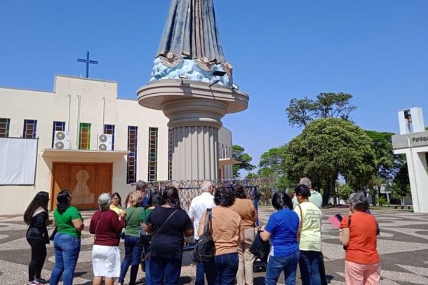 O objetivo da peregrina&ccedil;&atilde;o foi conhecer a rota do turismo religioso, rural e cultural de Tapejara