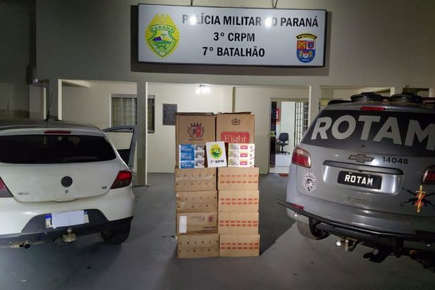 Rotam realizou expressiva apreens&atilde;o de cigarros paraguaios na madrugada desta sexta