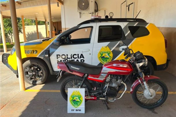 A motocicleta foi apreendida e encaminhada ao p&aacute;tio da 2&ordf; Companhia da Pol&iacute;cia Militar de Ipor&atilde; para os procedimentos cab&iacute;veis