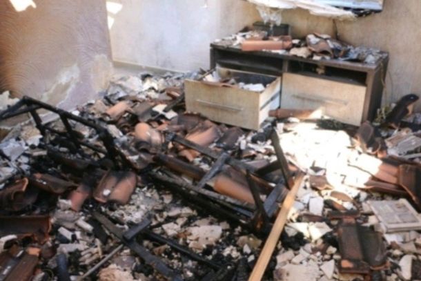 Fotografias anexadas ao inqu&eacute;rito pela 7&ordf; Subdivis&atilde;o Policial (7&ordf; SDP) revelam o interior da resid&ecirc;ncia totalmente destru&iacute;do pelas chamas