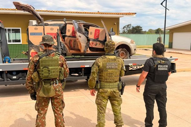 Contrabando foi encaminhado para a Delegacia da Pol&iacute;cia Federal