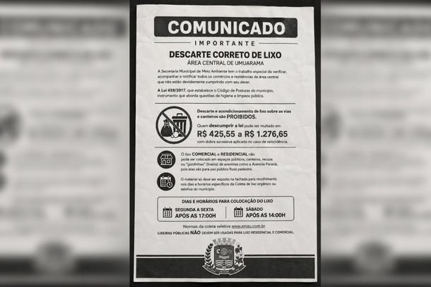 A Prefeitura orienta os moradores a n&atilde;o considerar como oficiais informa&ccedil;&otilde;es distribu&iacute;das por meio desse material 
