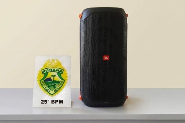 Caixa de som amplificada de 160W apreendida
