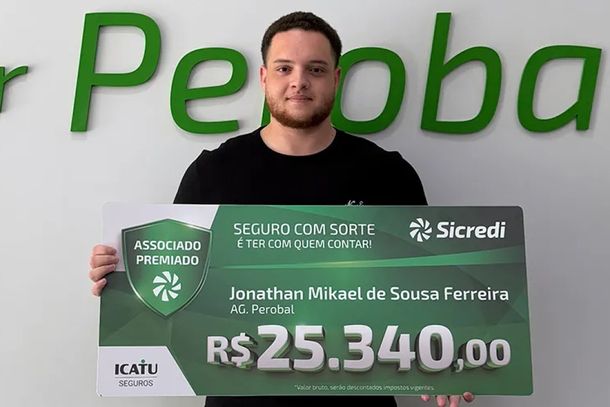Jonathan Mikael de Sousa Ferreira foi contemplado no sorteio mensal do seguro de vida