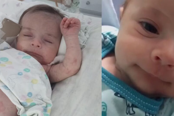O pequeno Ryan segue agora em recupera&ccedil;&atilde;o na enfermaria