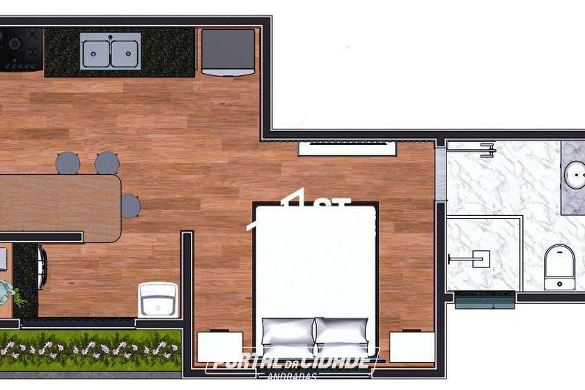 Kitnet &agrave; venda - 28m&sup2; - Jardim do Lago