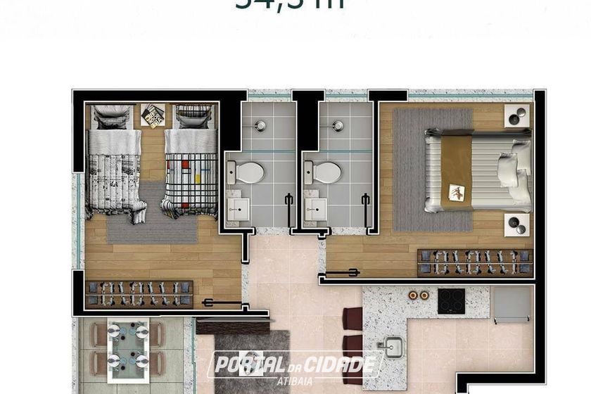 Apartamento &agrave; venda - 45m&sup2; - Alvin&oacute;polis