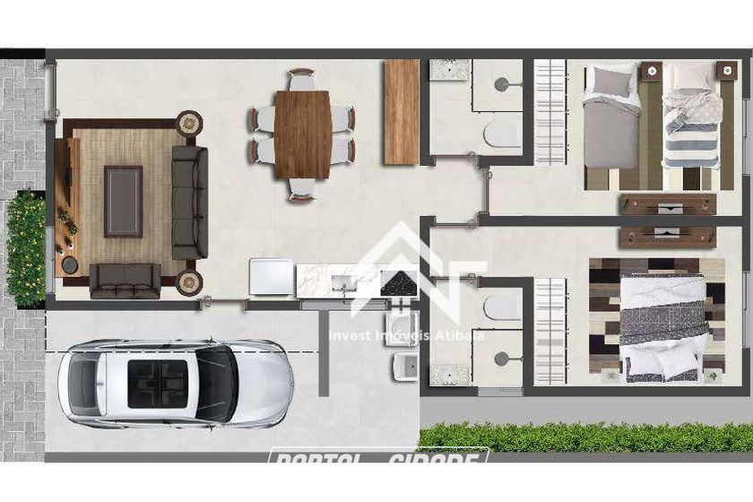 Casa &agrave; venda - 70m&sup2; - Vale das Flores