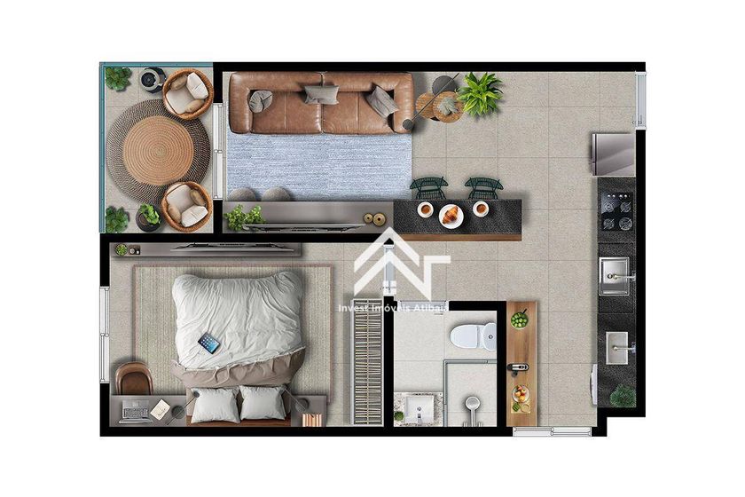 Apartamento &agrave; venda - 43m&sup2; - Atibaia Jardim