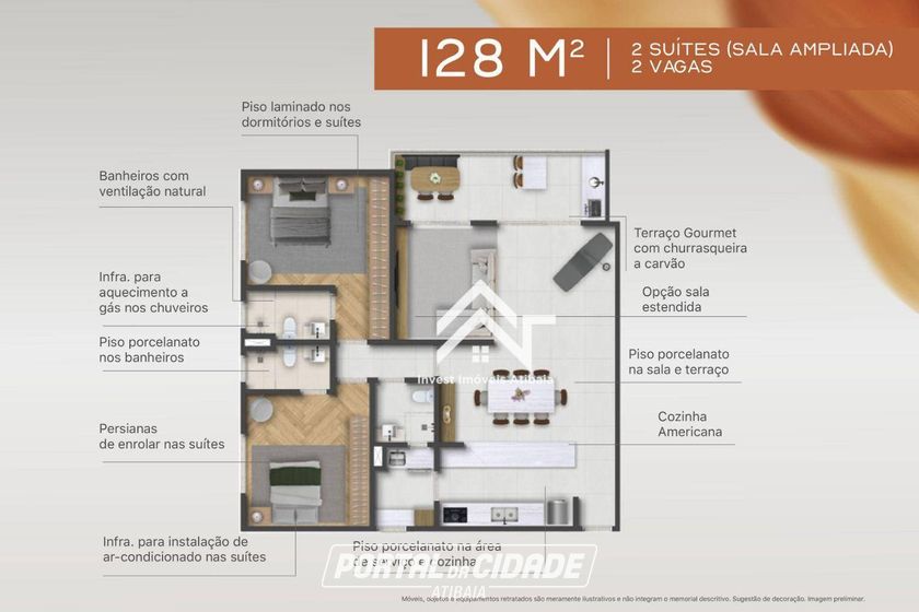 Apartamento &agrave; venda - 128m&sup2; - Centro