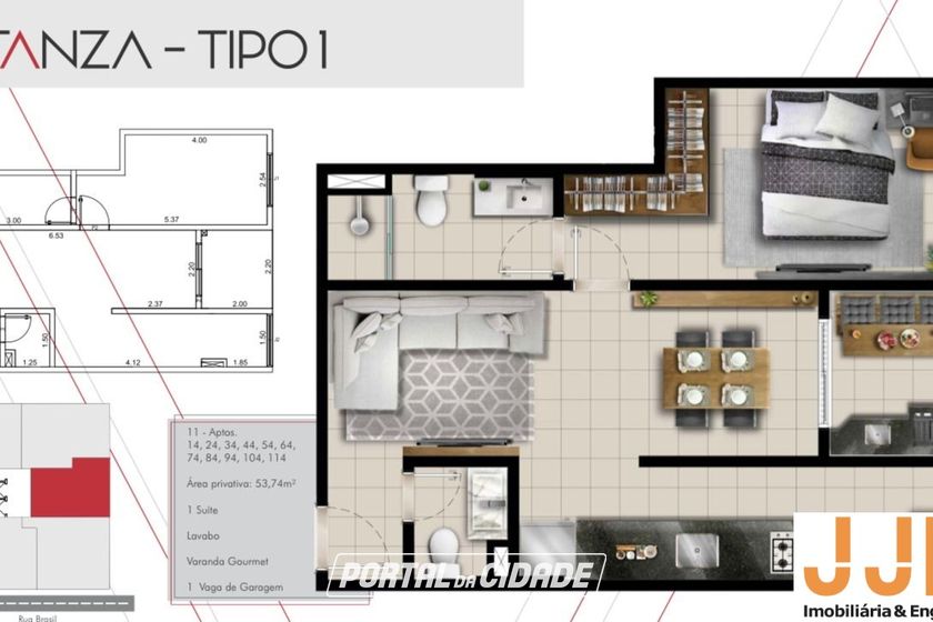 Apartamento &agrave; venda - 53m&sup2; - Atibaia Jardim