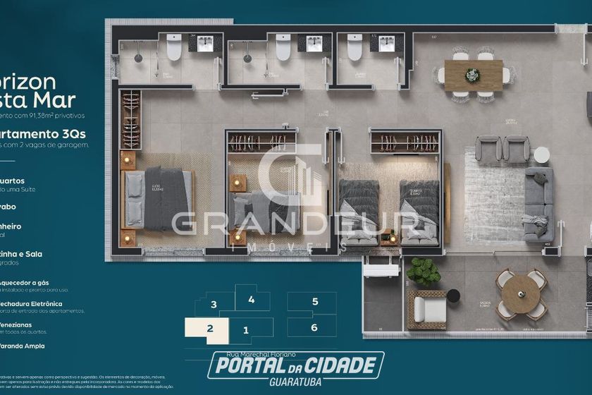 Apartamento &agrave; venda - 74m&sup2; - Centro