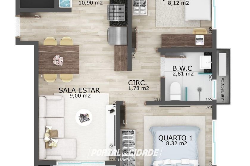 Apartamento &agrave; venda - 52m&sup2; - Itapema do Norte