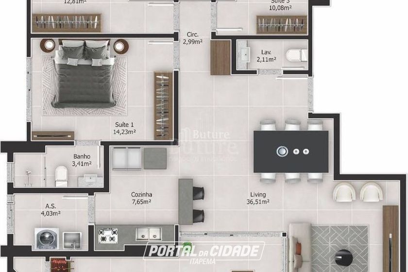 Apartamento &agrave; venda - Meia Praia