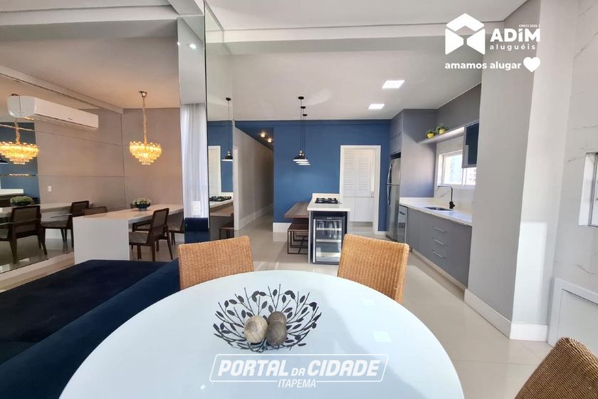 Apartamento para alugar - 125m&sup2; - Meia Praia