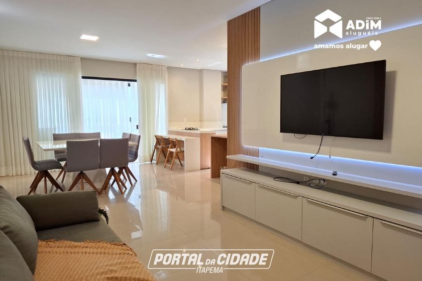 Apartamento para alugar - 123m&sup2; - Meia Praia