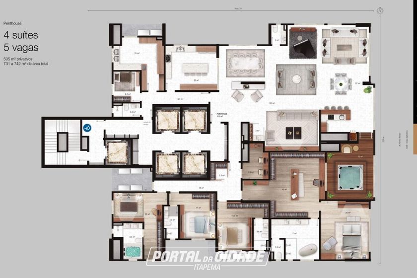 Apartamento &agrave; venda - 206m&sup2; - Centro