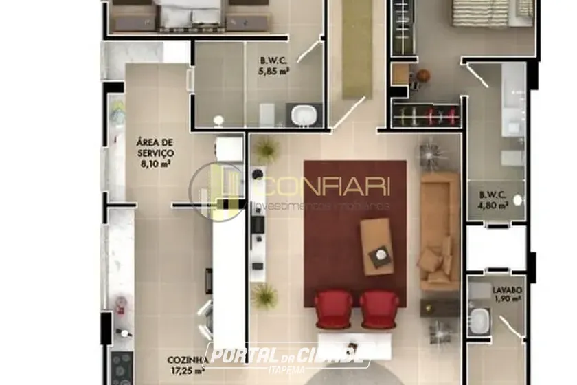 Apartamento &agrave; venda - 268m&sup2; - Meia Praia